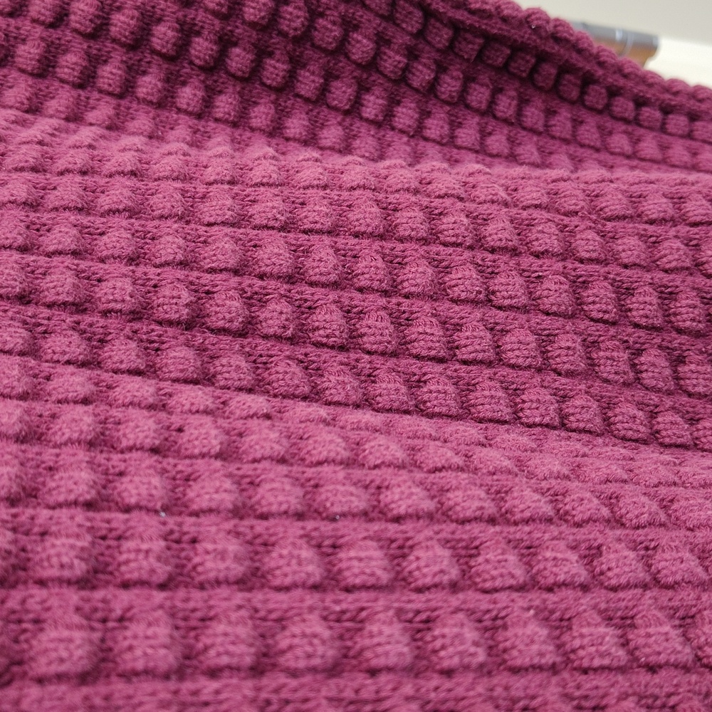 French Connection Textured Knot Popcorn Stitch Burgundy Sweater - Picture 3 of 8